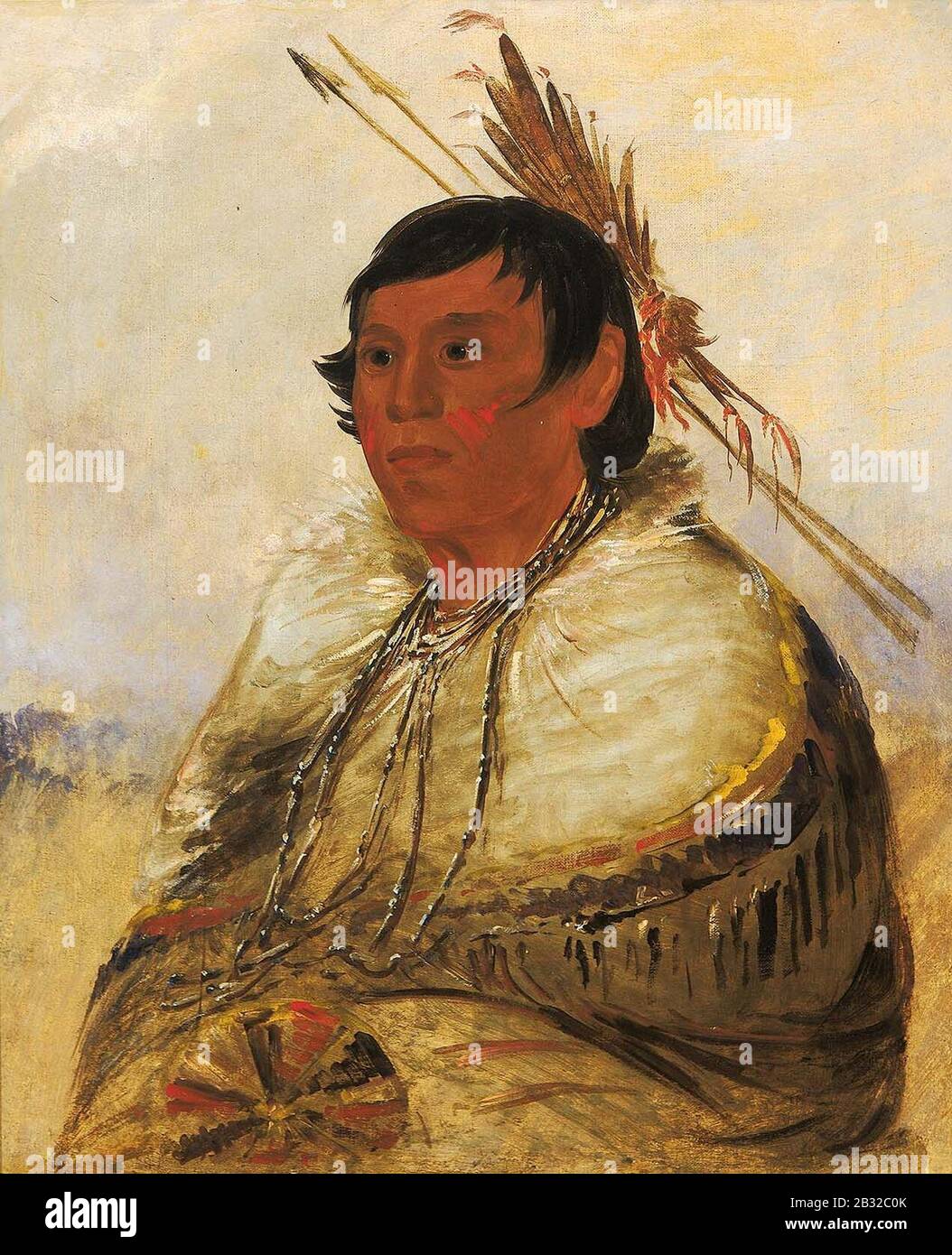 George Catlin - Ni-a-có-mo, Fix With the Foot, A Brave Stockfoto