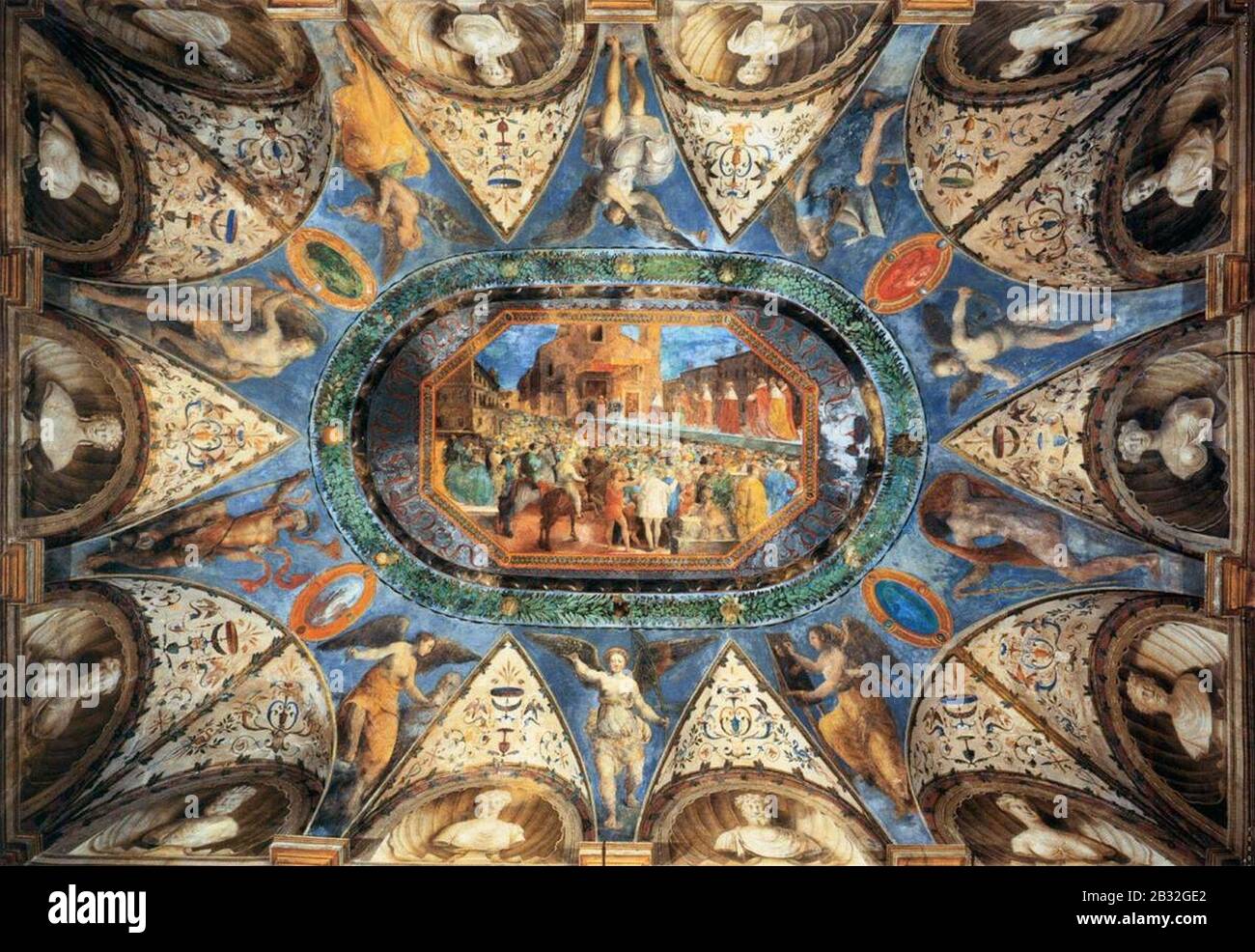 Girolamo Genga, Pesaro, Villa Imperiale, Camera dei Semibusti. Stockfoto