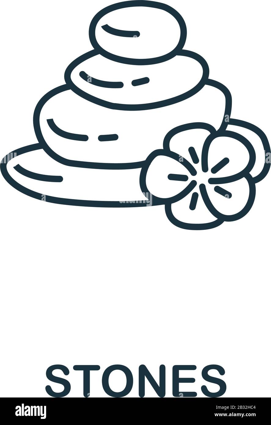 Stone Icon aus der Spa Therapy Kollektion. Einfaches Linienelement Stones Symbol für Vorlagen, Webdesign und Infografiken Stock Vektor