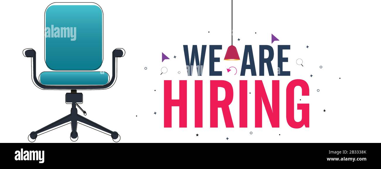 Wir stellen ein. Vektor-Flachdarstellung auf weißem Hintergrund Stock Vektor