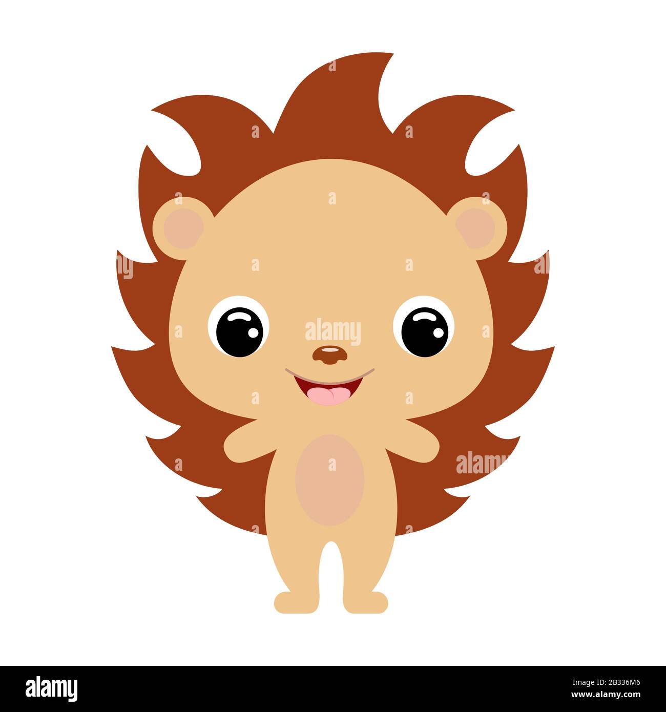 Süßer Baby-Igel. Cartoon-Charakter für die Dekoration und Gestaltung des Albums, des Scrapbooks, der Babykarte und der Einladung. Abbildung: Flaches Vektormaterial. Stock Vektor