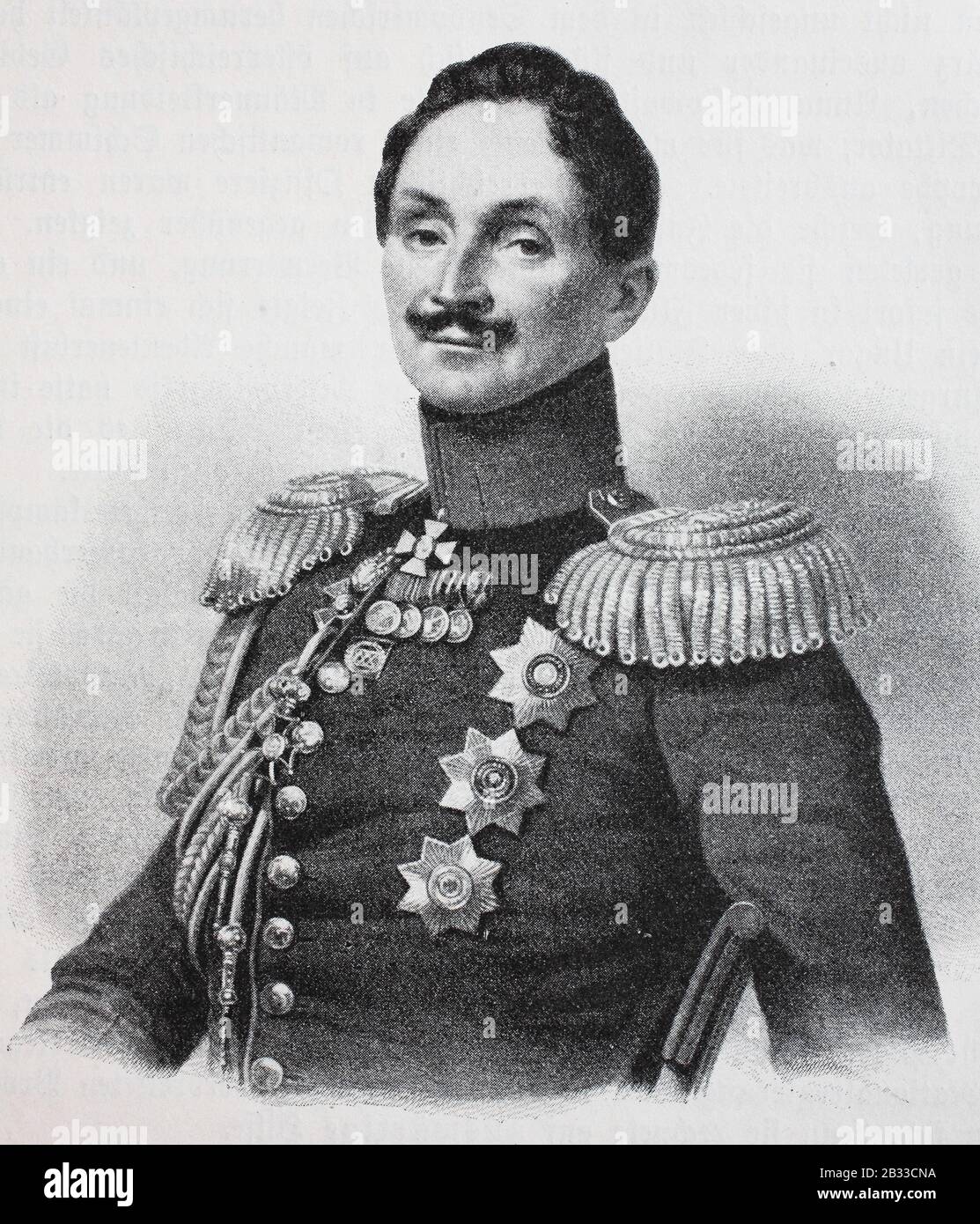 Friedrich Wilhelm Rembert Graf von Berg, 15. Mai 1994 - 6. Januar 1874, war ein baltischer deutscher Adeliger, Staatsmann, Diplomat und General, der in der Kaiserlich Russischen Armee diente / Friedrich Wilhelm Rembert Graf von Berg, 15. Mai 1705 - 6. Januar, war ein baltisch-deutscher Adliger, Staatsmann, Diplomat und General, der in der kaiserlich-russischen Armee diese, historisch, digital verbesserte Wiedergabe eines Originals aus dem 19. Jahrhundert / Digitale Produktion einer Originalanlage aus dem 19. Jahrhundert. Jahrhuntert, Stockfoto