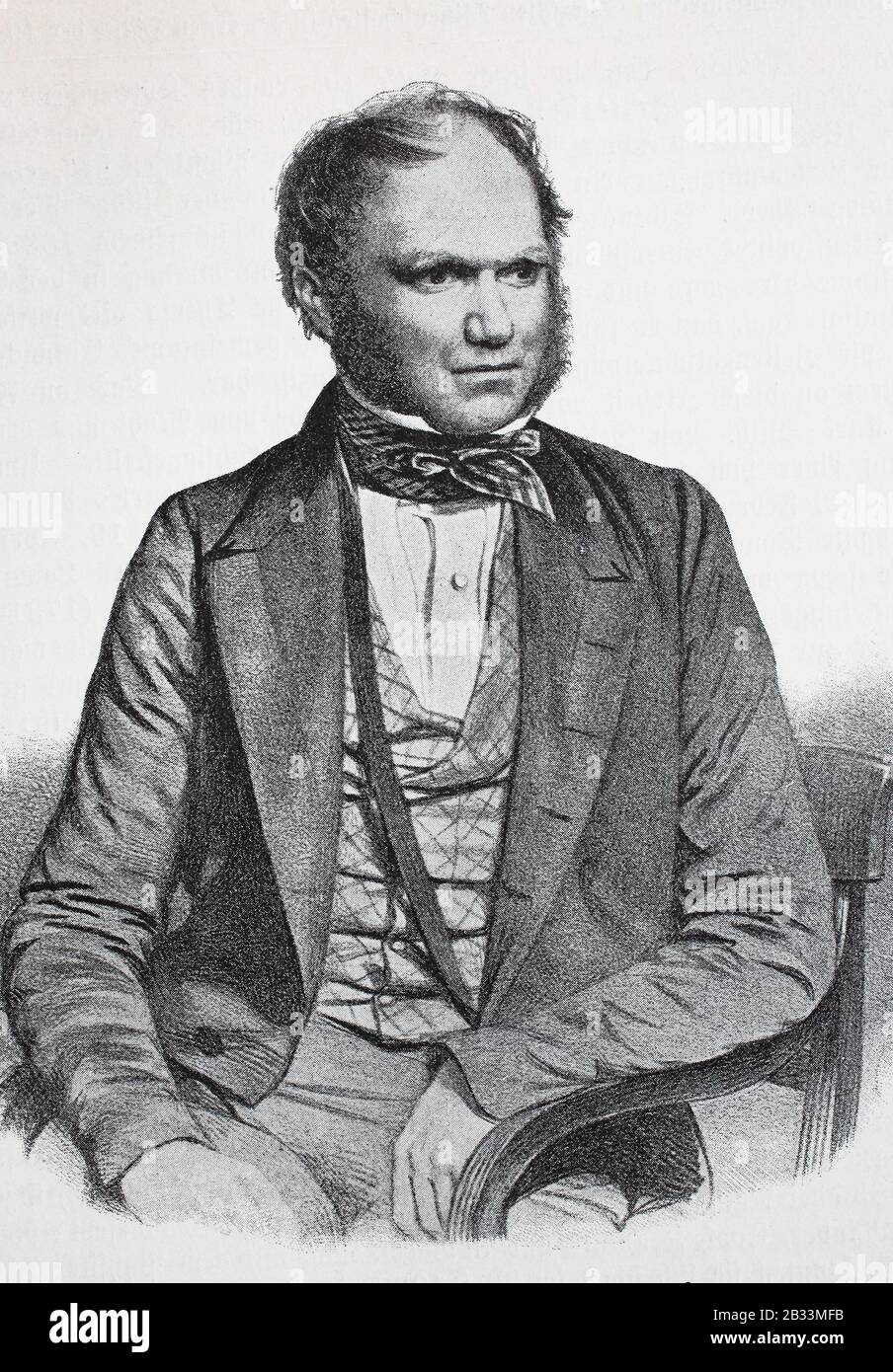 Charles Robert Darwin, FRS FRGS FLS FZS, 12. Februar 1809 - 19. April 1882, ein englischer Naturforscher, Geologe und Biologe, der am besten für seine Beiträge zur Wissenschaft der Evolution bekannt ist/Charles Robert Darwin, 12. Februar 1809 - 19. April 1882, englischer Naturforscher, Geologe und Biologe, bekannt für seine Beiträge zur Wissenschaft der Evolution, historisch, digital verbesserte Wiedergabe eines Originals aus dem 19. Jahrhundert / Digitale Produktion einer Originalanlage aus dem 19. Jahrhuntert, Stockfoto