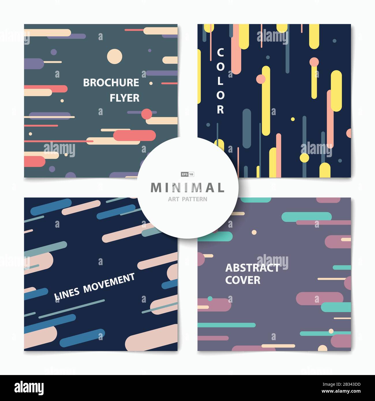 Abstrakte Farbe minimales Linienmuster des Kartenhintergrunds. Verwendung für Werbung, Poster, Karte, Vorlagendesign, Druck. Illustrationsvektor eps10 Stock Vektor