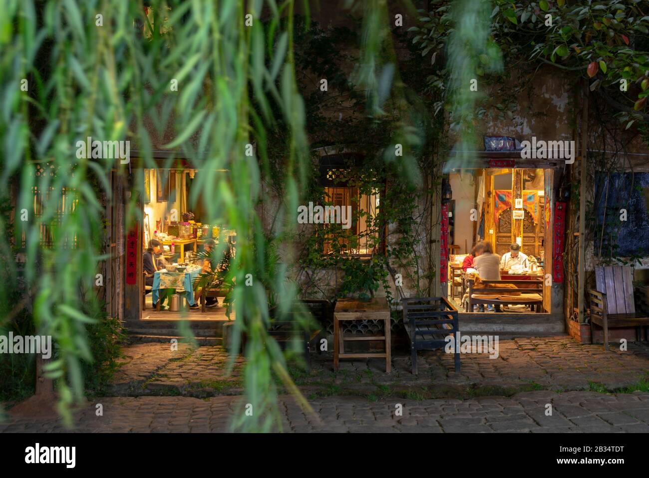 Bar in Shaxi alten Stadt Dali Yunnan China Stockfoto