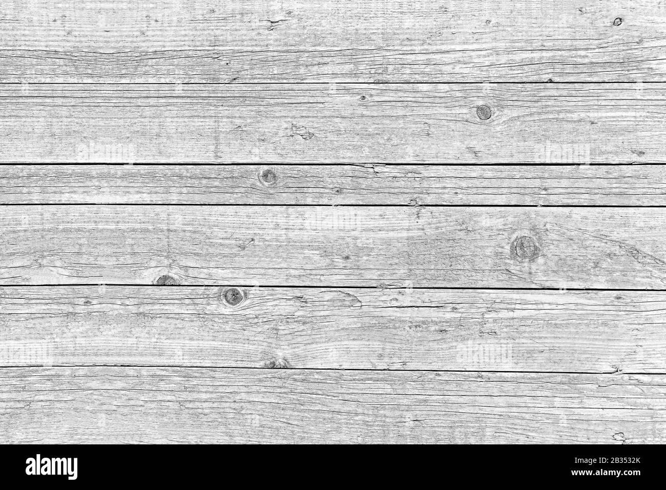 Verwitterter Holzlatten Grunge Hintergrund: Tischplatte Grunge Nahansicht von gebleichten Holzleisten Stockfoto