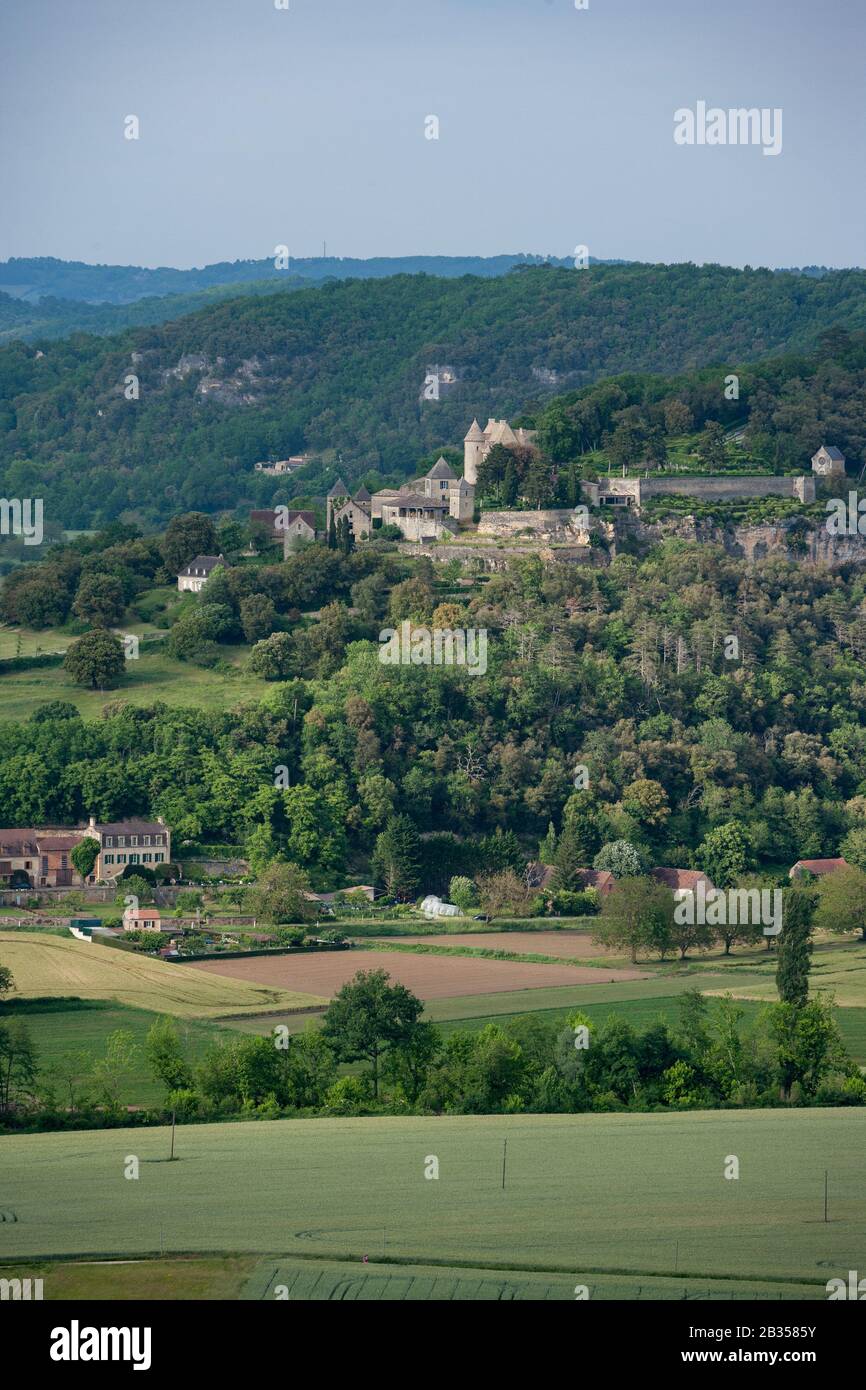 Chateau de Marqueyssac und die französische Landschaft Dordogne France Stockfoto