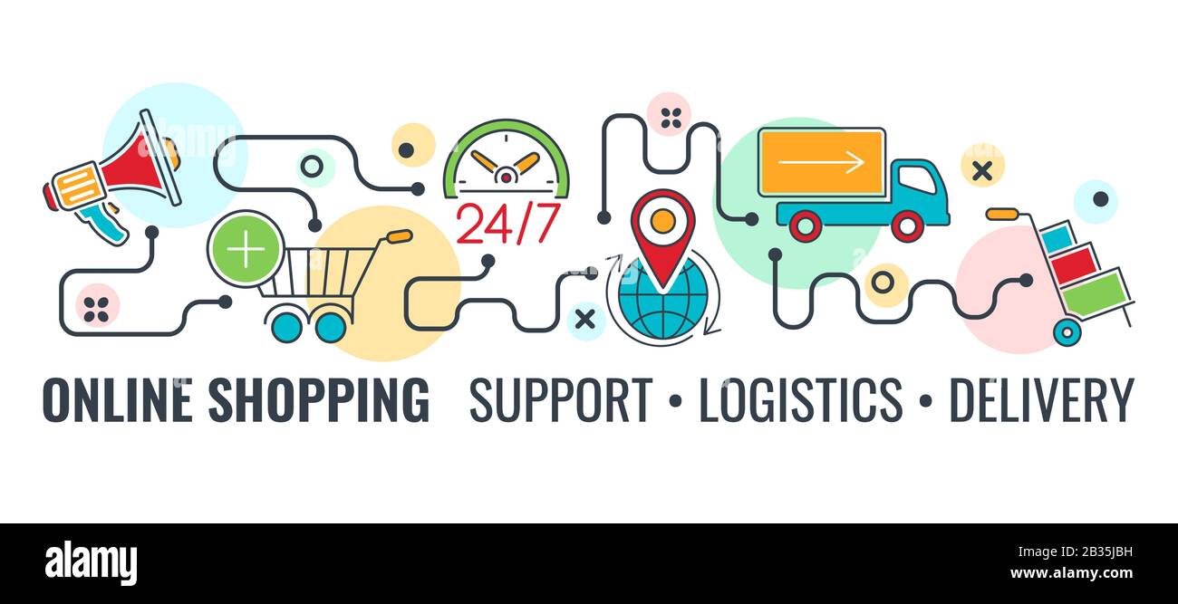Online-Shopping-Banner Stock Vektor