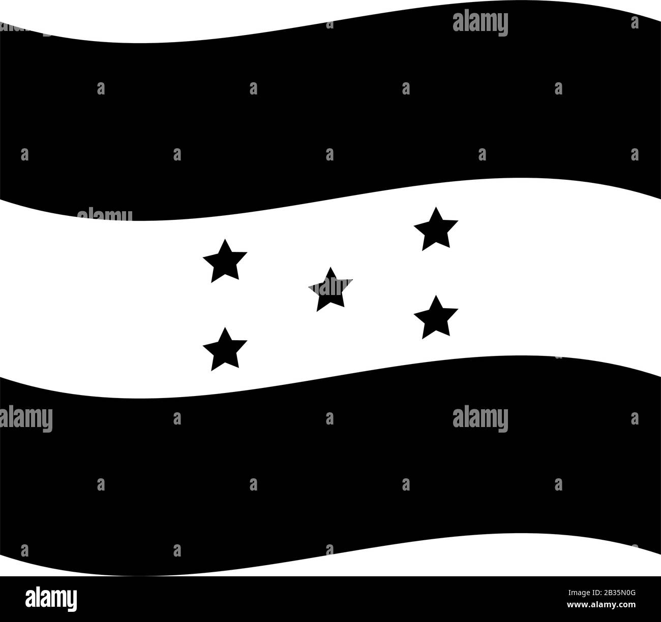 Flaggensymbol von Honduras in Vektor auf weißem Hintergrund dargestellt Stock Vektor