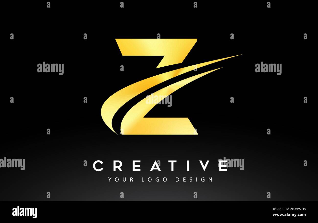 Kreatives Design mit Z Letter Logo und Swoosh Icon Vector Illustration ...