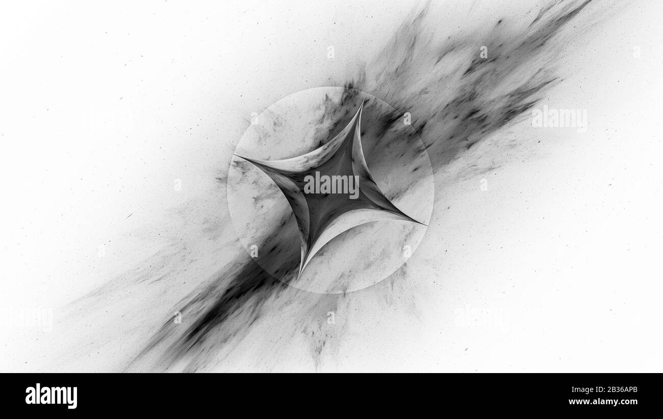 Negatives asteria-Emblem, Computer hat abstrakten Schwarz-Weiß-Effekt erzeugt Stockfoto