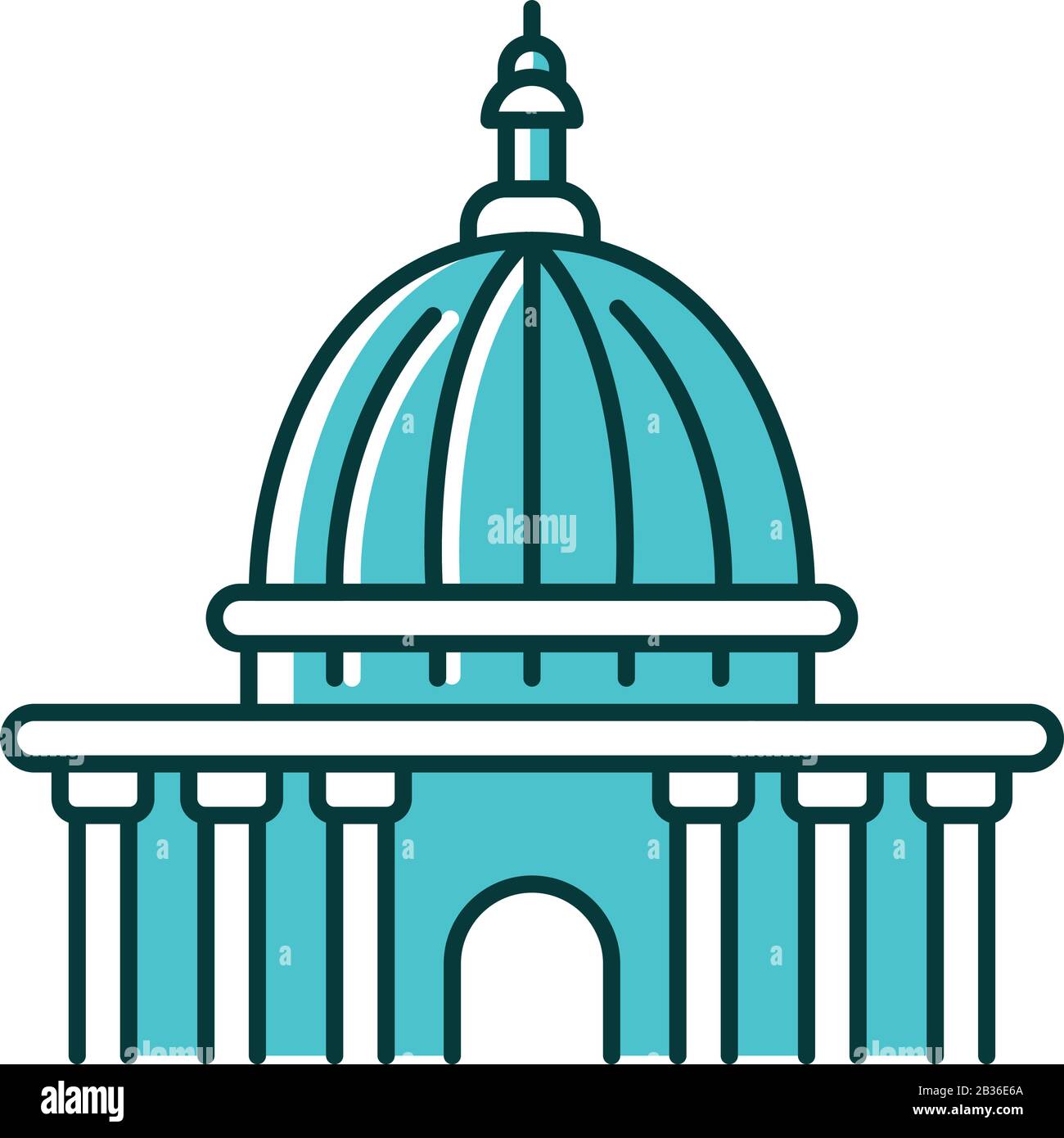 Symbol für türkisfarbenes RGB-Farbdisplay im Supreme Court. Höchste Gerichtseinrichtung. Regierungsbehörde. Gerichtsgebäude. Verwaltungsamt. Gerechtigkeit Stock Vektor