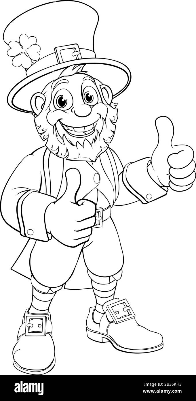 Leprechaun St Patricks Day Zeichentrickfigur Stock Vektor