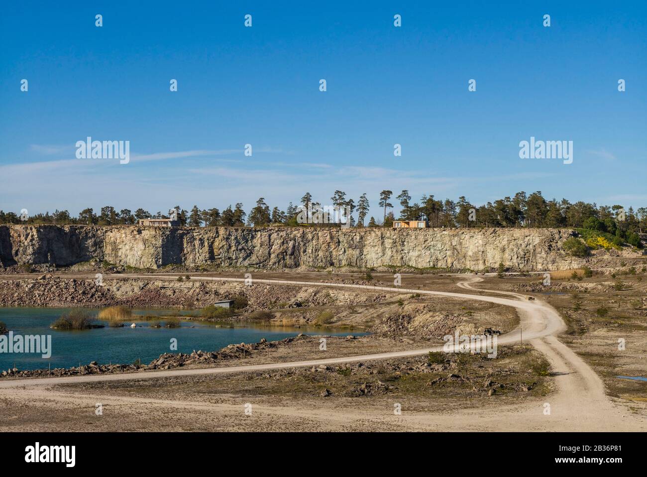 Schweden, Gotland Island, Bungenas, ehemalige Kreidemine und Militärbasis, jetzt ein exklusiver Ferienbau und Naturreservat, fomer Kalkbruch Stockfoto