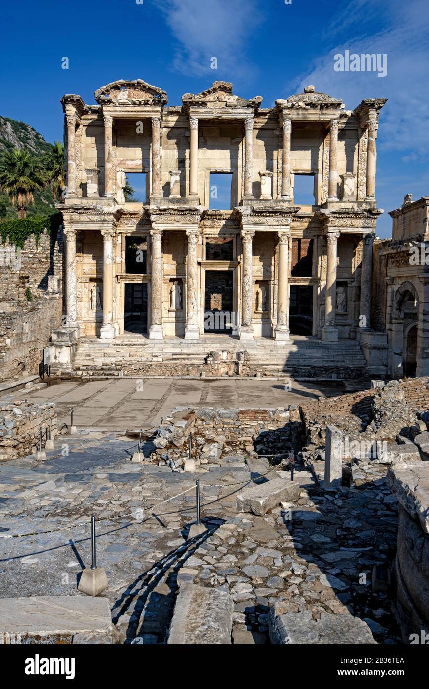 Türkei, Provinz Izmir, archäologische Stätte von Ephesus, Celsius Bibliothek Stockfoto