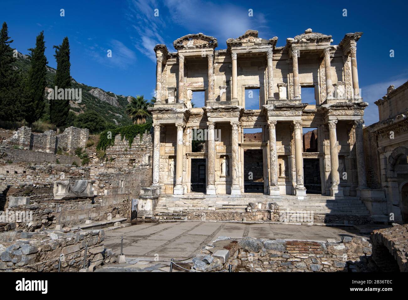 Türkei, Provinz Izmir, archäologische Stätte von Ephesus, Celsius Bibliothek Stockfoto