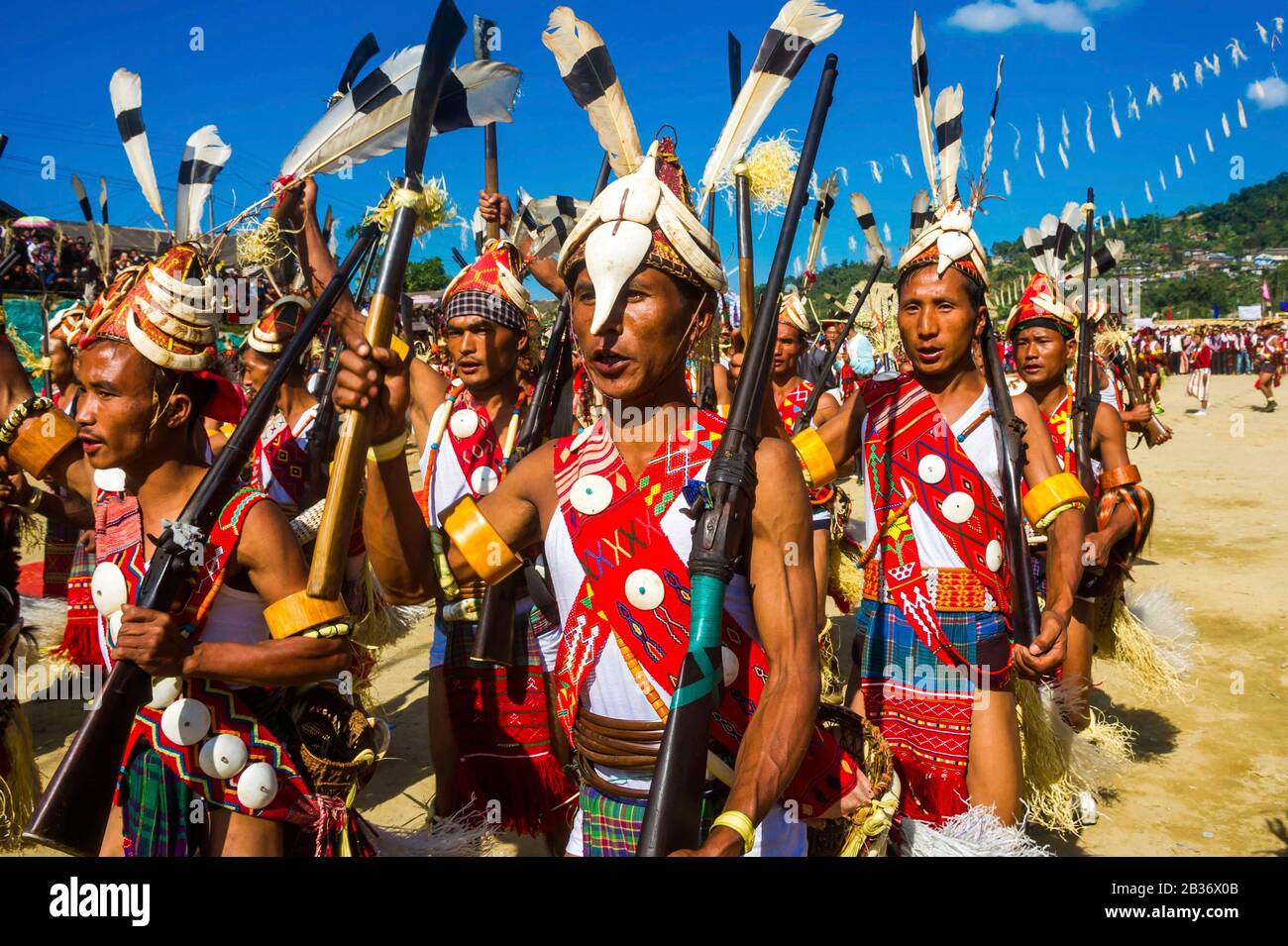 Indien, Arunachal Pradesh, Distrikt Tirap, Khonsa, Festival Chalo Loku, Stamm Nocte, der zu den Nagas gehört Stockfoto