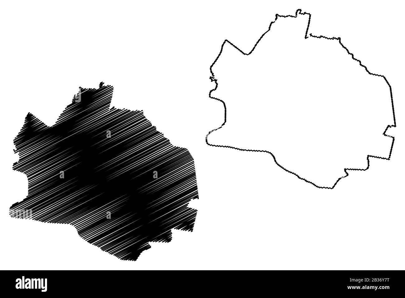 Stadt Sofia (Bulgarien) Karte Vektor-illustration, kritzeln Skizze Stadt Sofia Karte Stock Vektor