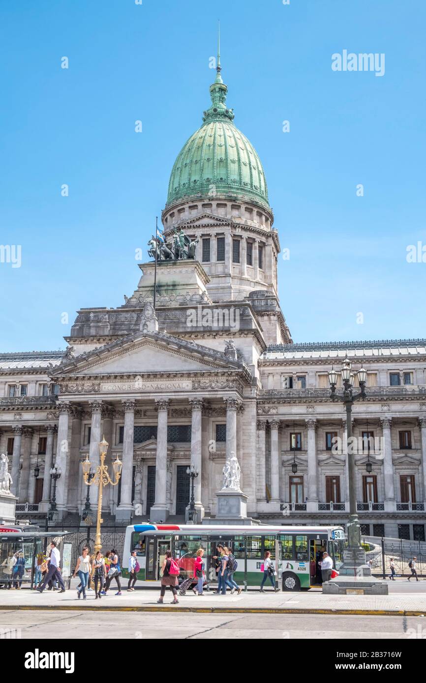 Argentinien, Buenos Aires, Plaza Congreso, Palacio del Congreso Stockfoto