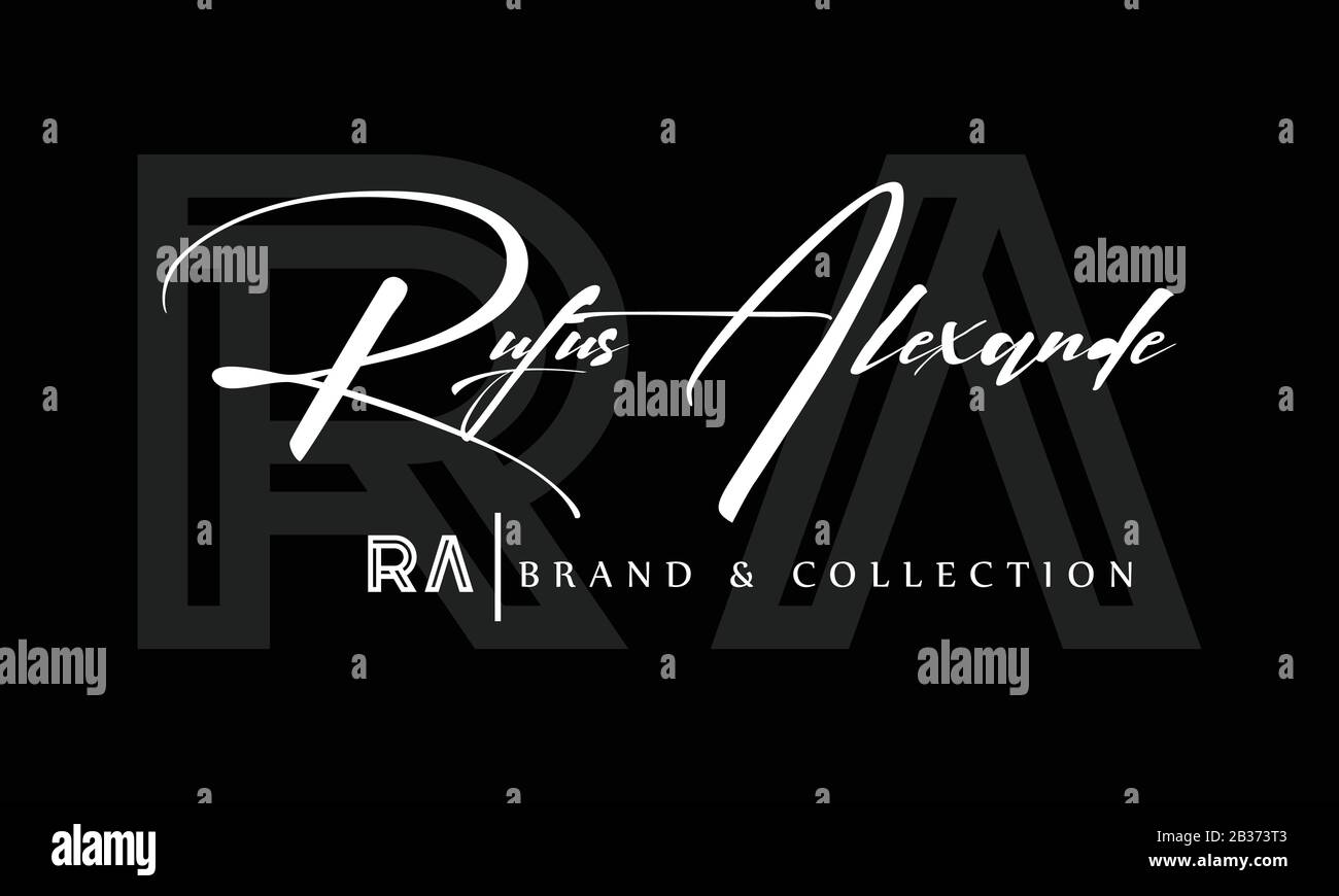 Logo von r und A in unverkennbarer Form Stock Vektor