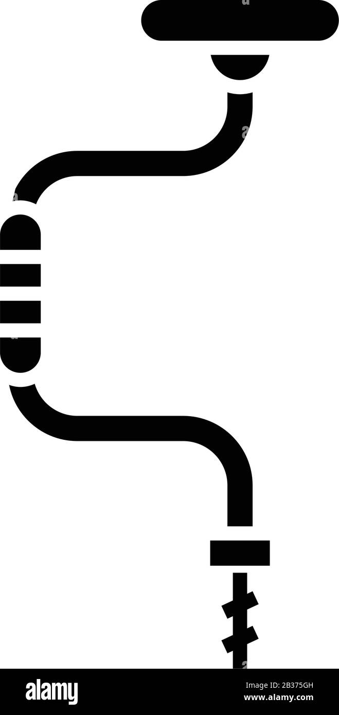 Schwarzes Symbol für Rohrleitung, Konzeptabbildung, Symbol für Vektor-Ebene, Glyph-Zeichen. Stock Vektor
