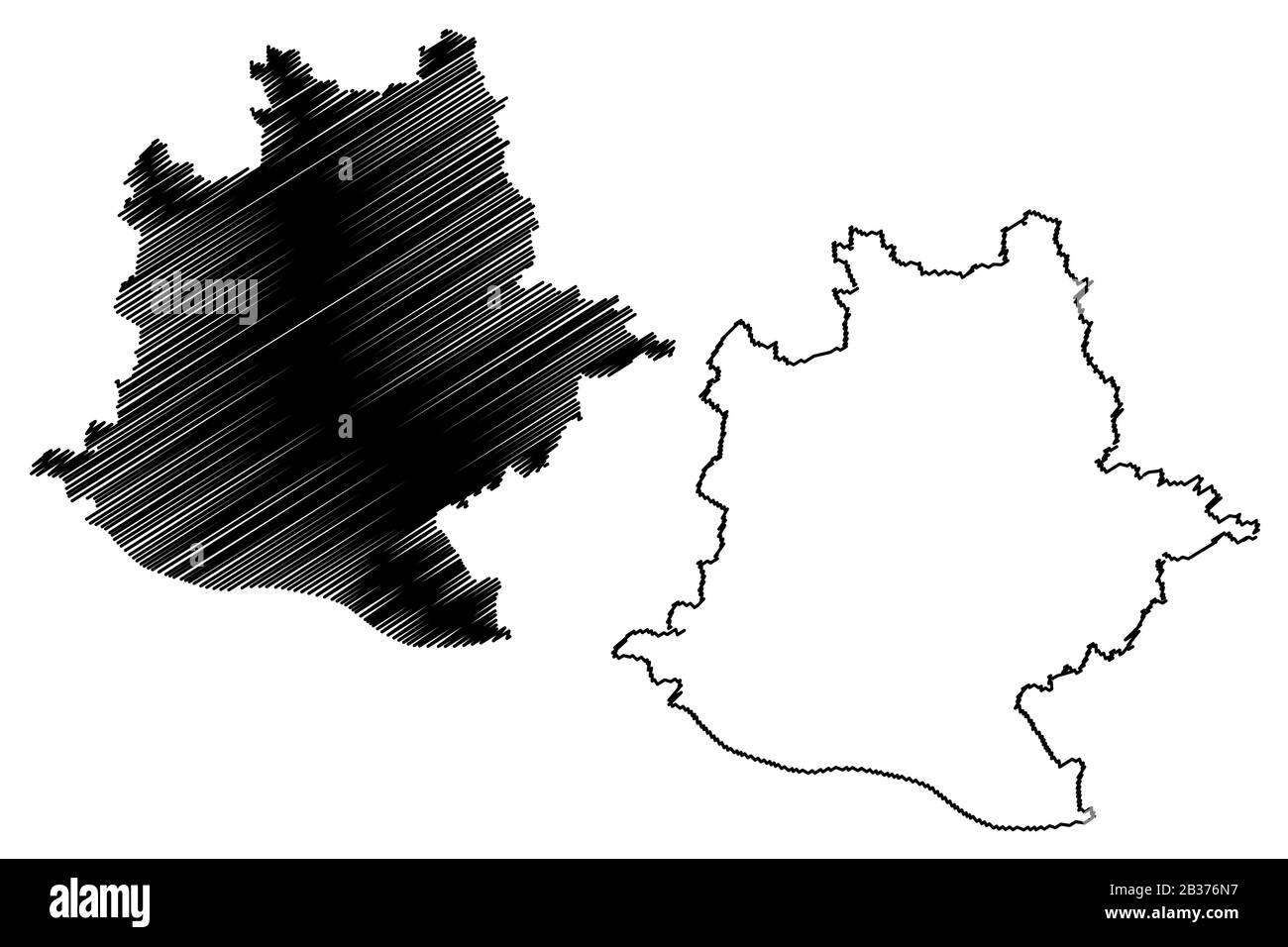 Stuttgart City (Bundesrepublik Deutschland, Baden-Württemberg) Karte Vektor-Illustration, Skizze Stadt Stuttgart Karte Stock Vektor