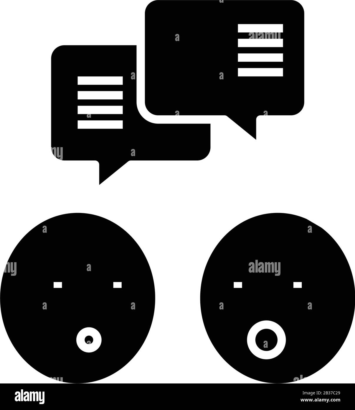 Negotiation Black Icon, Concept Illustration, Vector Flat Symbol, Glyph Sign. Stock Vektor