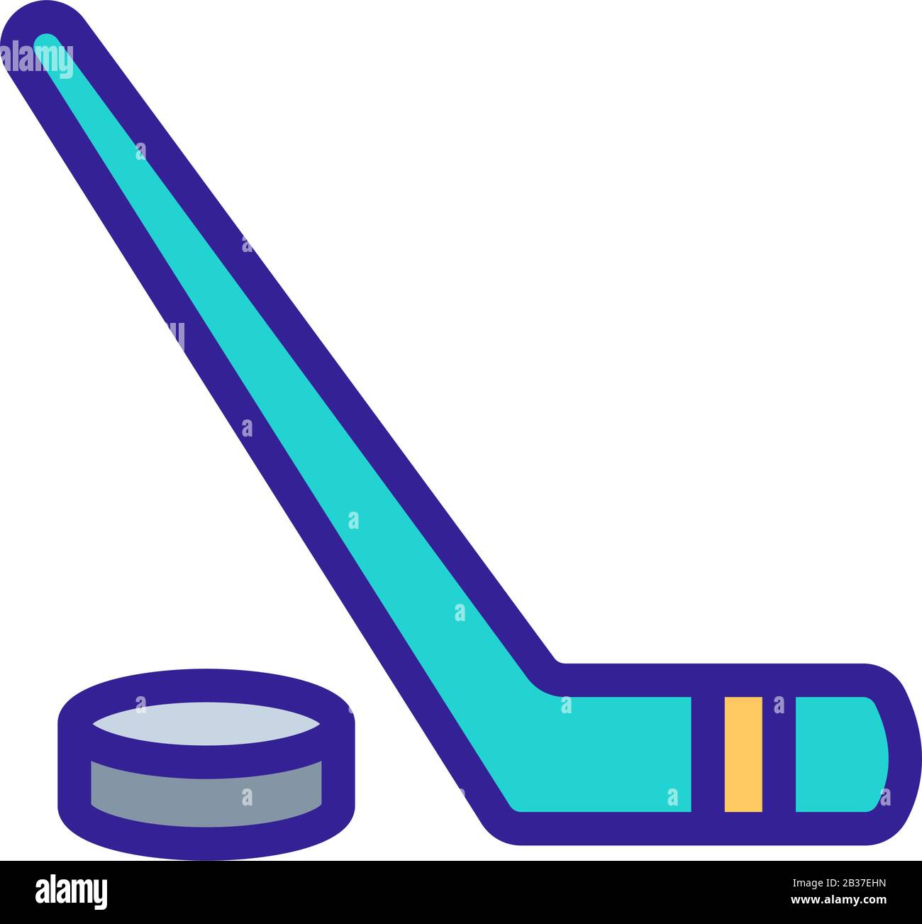 Putter, Puck Icon Vektor. Abbildung der isolierten Kontursymbole Stock Vektor