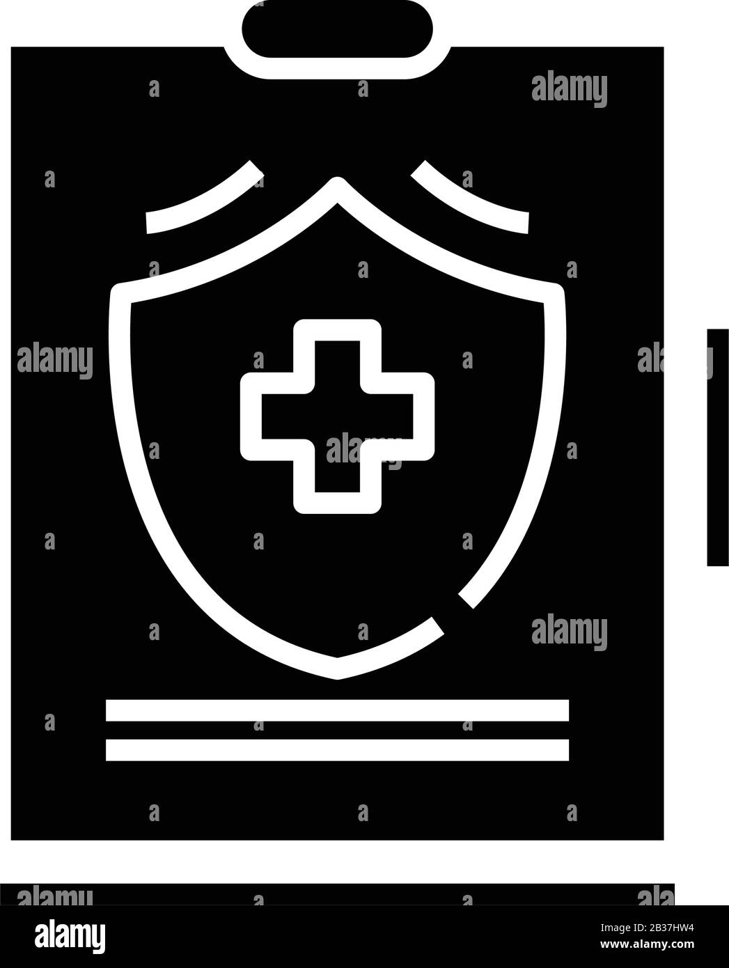 Symbol für Schutz Schwarz, Konzeptdarstellung, Symbol für Vektor-Ebene, Glyph-Zeichen. Stock Vektor