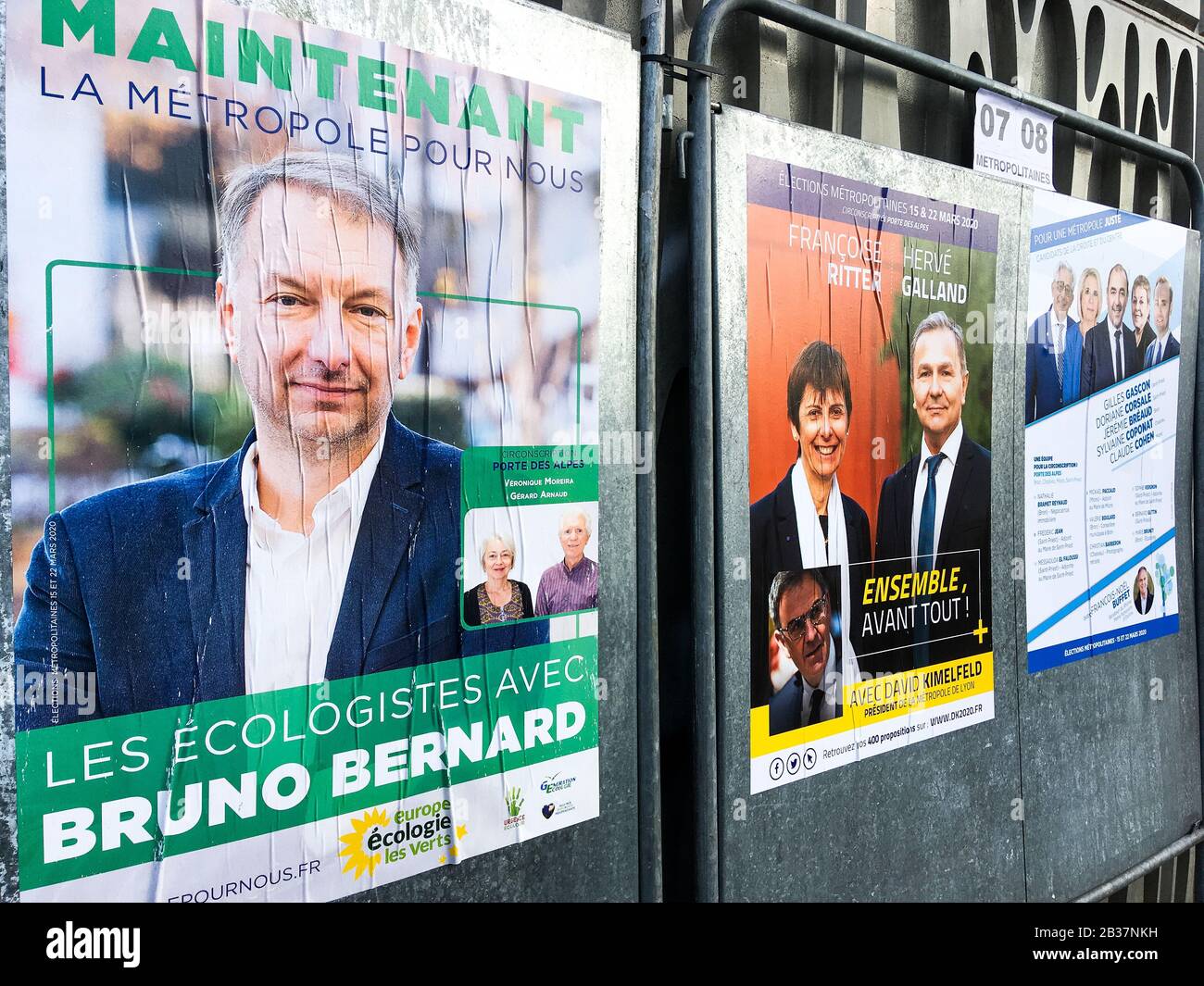 Kampagne für die Kommunalwahlen 2020, Bron, Frankreich Stockfoto