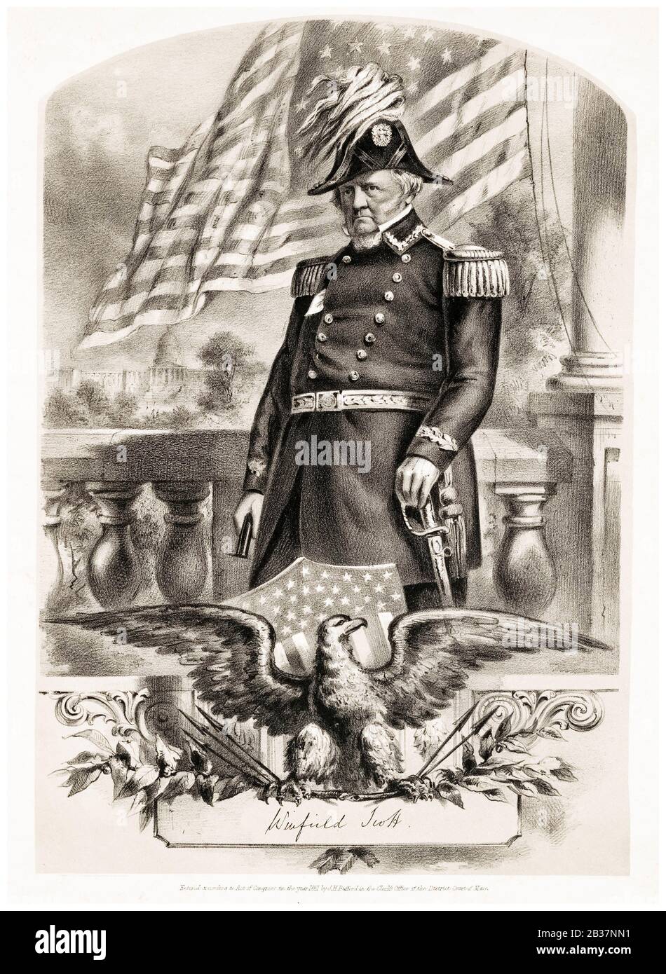 Major General Winfield Scott (1786-66), United States Army, Portraitdruck von Robert Walter Weir, 1861 Stockfoto
