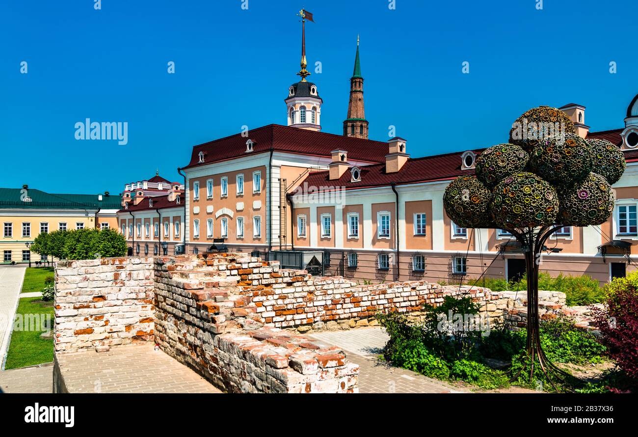 Gebäude des Kasaner Kreml in Russland Stockfoto
