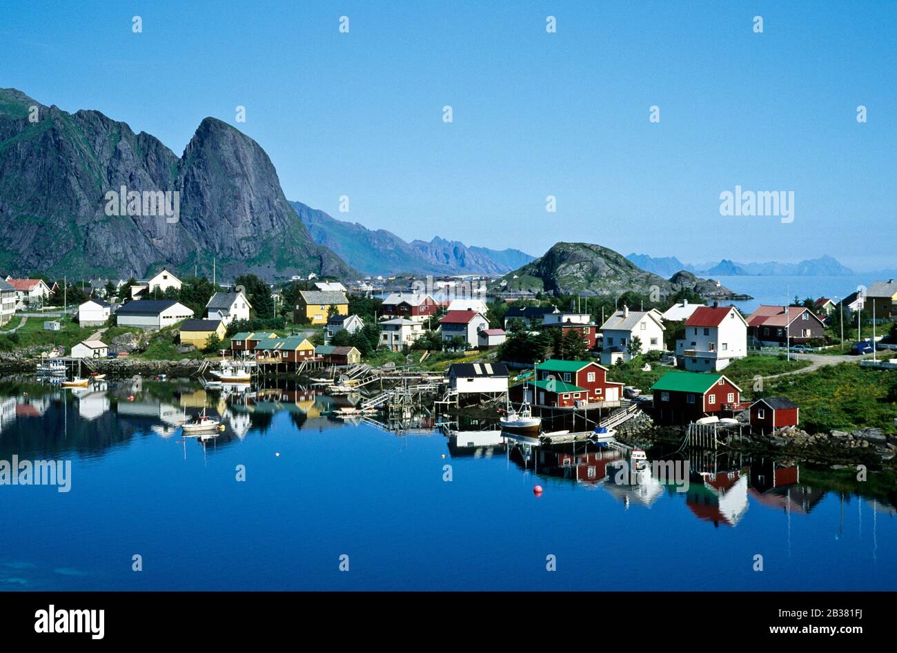 Lofoten, Norwegen, Reine, Landschaft, Stockfoto