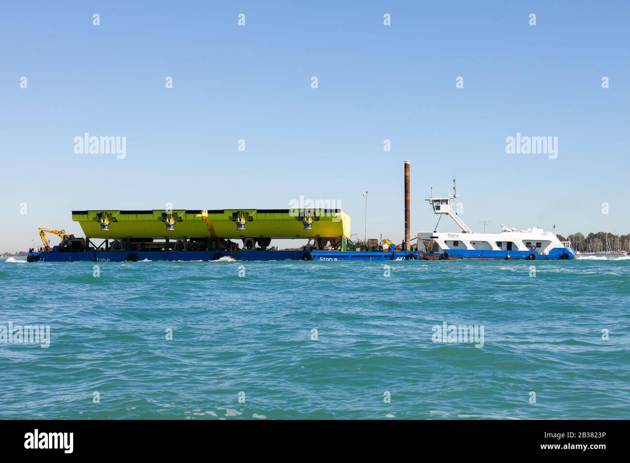 M.O.S.E-Projekt, floodgat, Venedig, Venedig, Venetien, Italien Stockfoto
