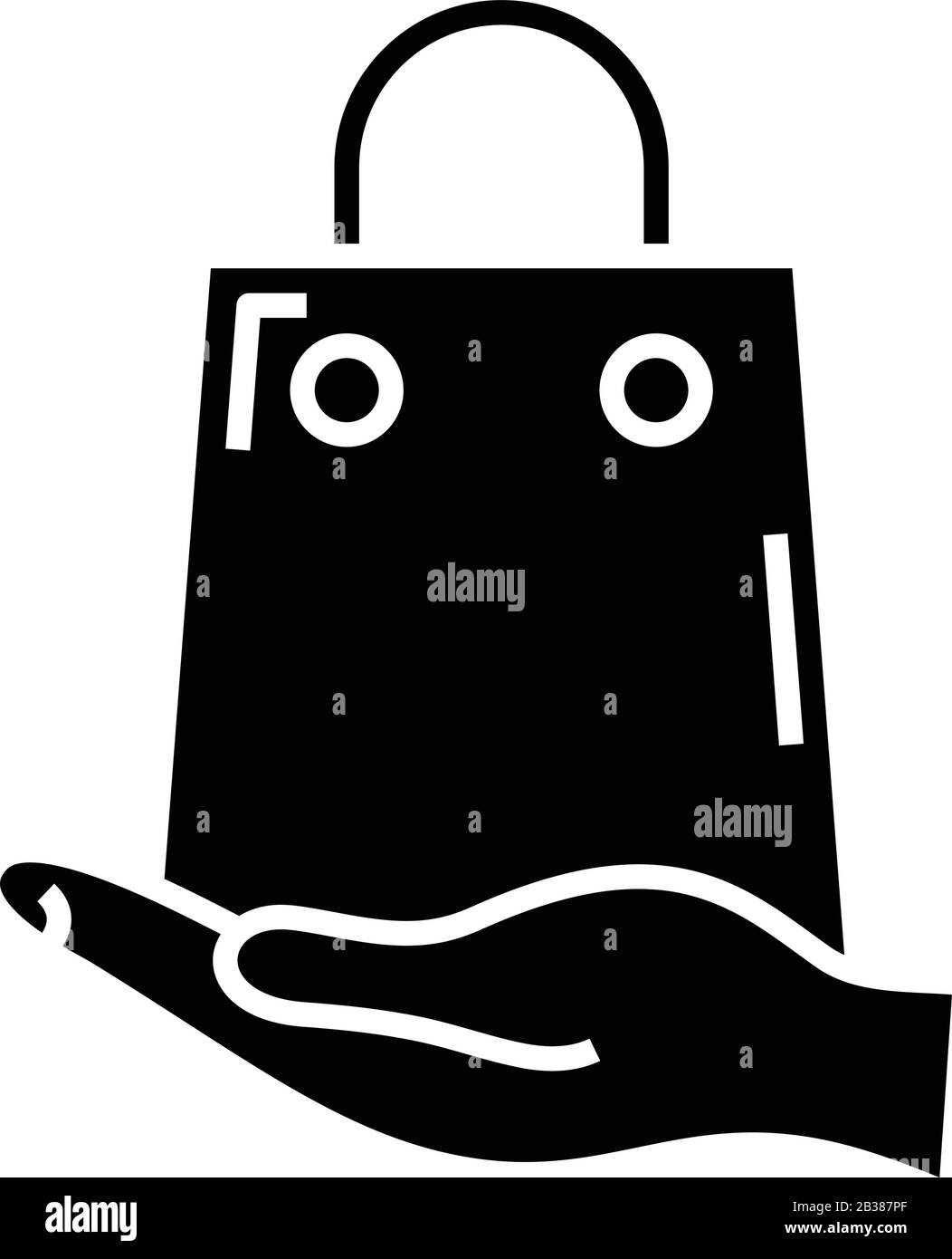Produktwerbung schwarzes Symbol, Konzeptabbildung, Vektor-Flachsymbol, Glyph-Zeichen. Stock Vektor