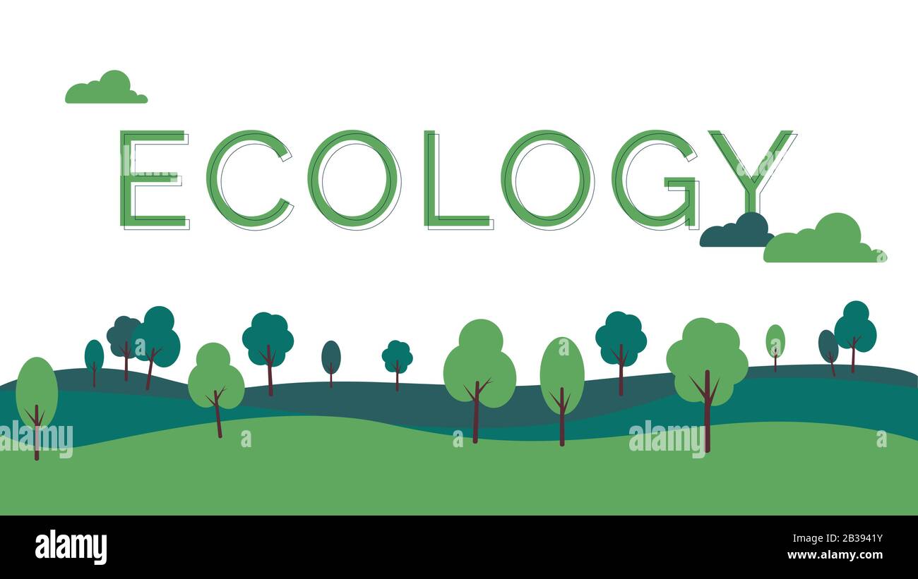 Green Eco Life flacher Art Style Stock Vektor