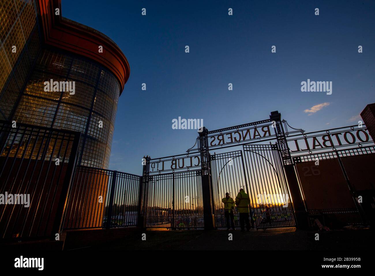 Allgemeiner Blick auf die Tore vor dem Ladbrokes Scottish Premiership Match im Ibrox Stadium, Glasgow. Stockfoto