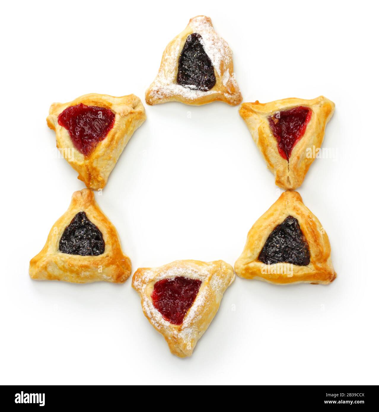 Hausgemachte cookies hamantaschen Für happy Purim jüdische Feiertag Party Stockfoto