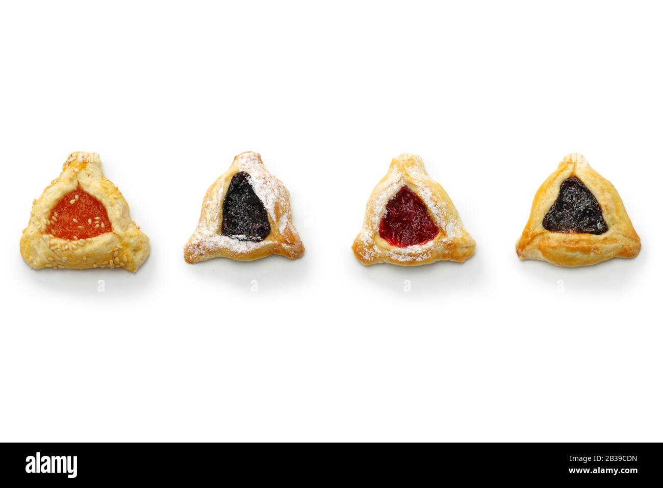 Hausgemachte cookies hamantaschen Für happy Purim jüdische Feiertag Party Stockfoto