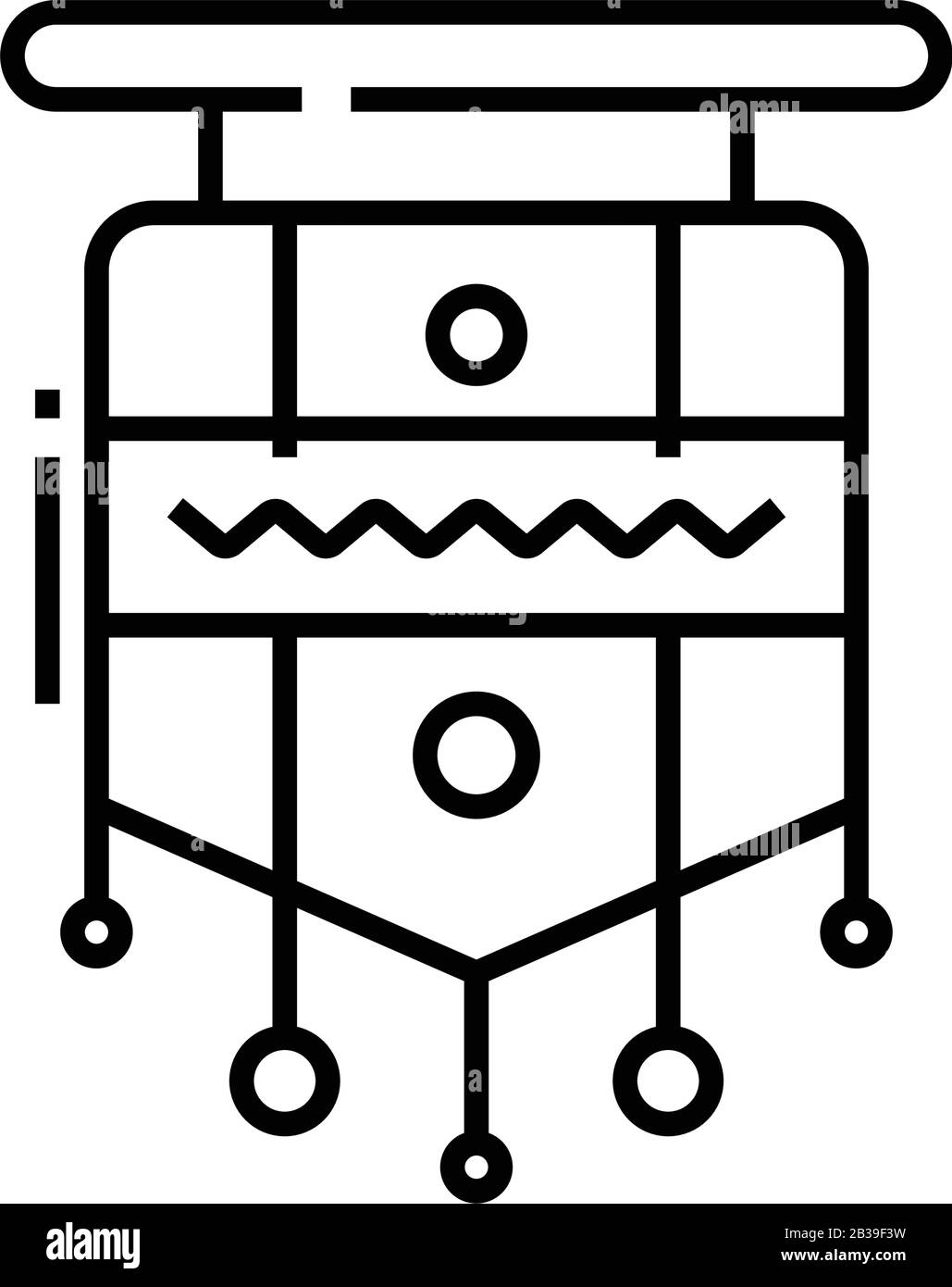 Symbol für die Linie des Garnmusters, Konzeptzeichen, Konturvektorabbildung, lineares Symbol. Stock Vektor