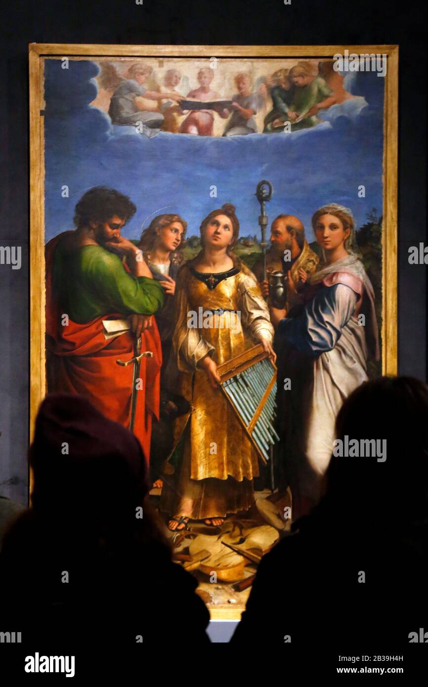Roma, Italien. März 2020. Die Ekstase der Heiligen Cecilia. Estasi di Santa Cecilia Rom 4. März 2020. Quirinalställe. Ausstellung "Raffaello 1520-1483". Foto Samantha Zucchi Insidefoto Credit: Insidefoto srl/Alamy Live News Stockfoto