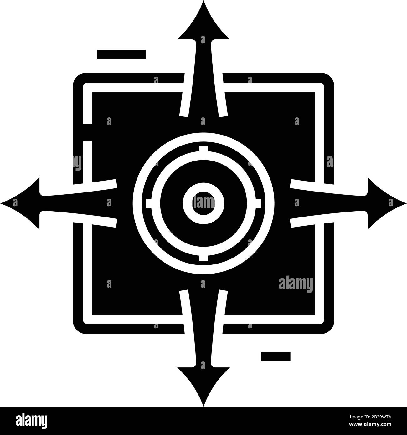 Multitasking-Symbol schwarz, Konzeptabbildung, Vektor-Flachsymbol, Glyph-Zeichen. Stock Vektor
