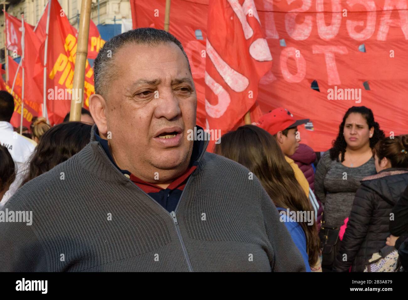 Bundeshauptstadt, Buenos Aires, Argentinien - 01. September 2017: Ehemaliger Unterstaatssekretär der Länder für das soziale Habitat der Argentinischen Nation im Monat Mo Stockfoto