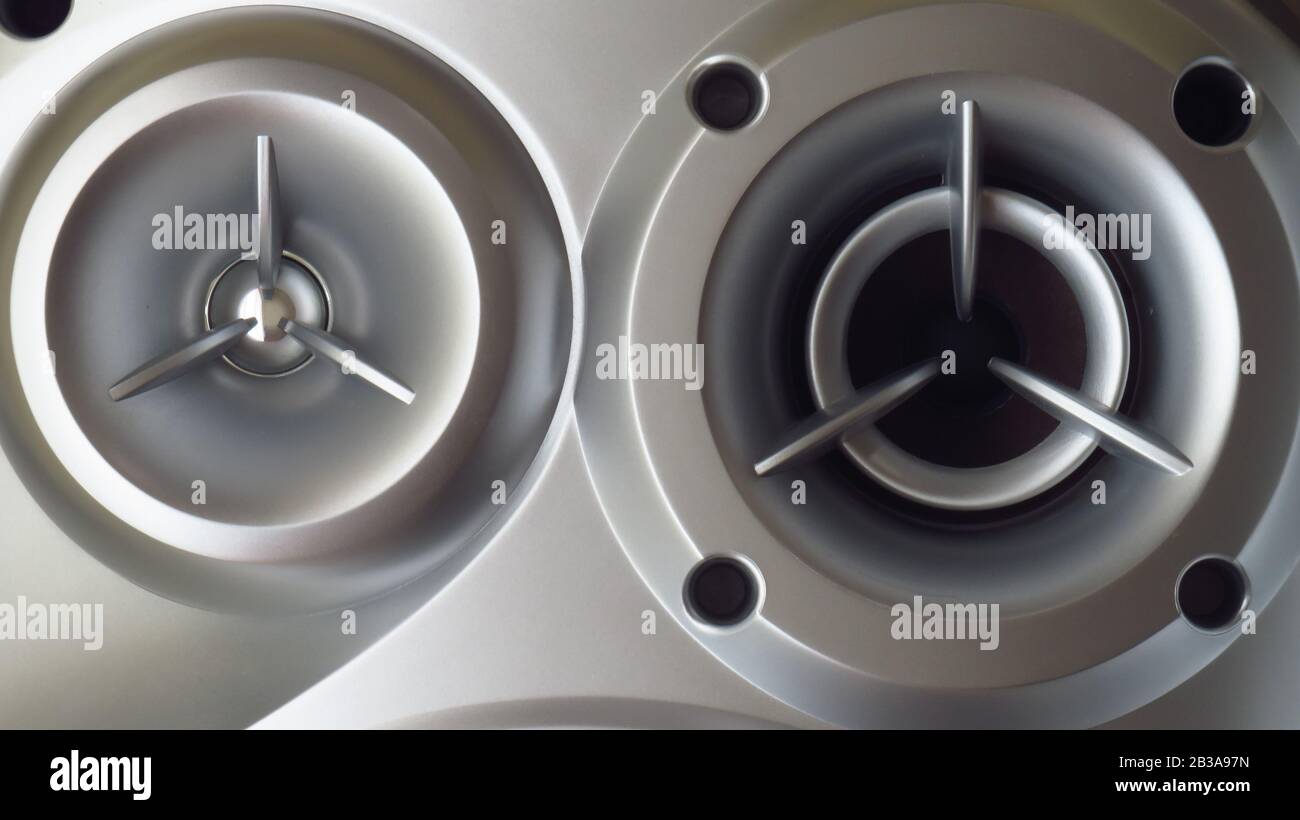 Lautsprecher mit hoher Tonhöhe von einem Stereo-Lautsprecher Stockfoto