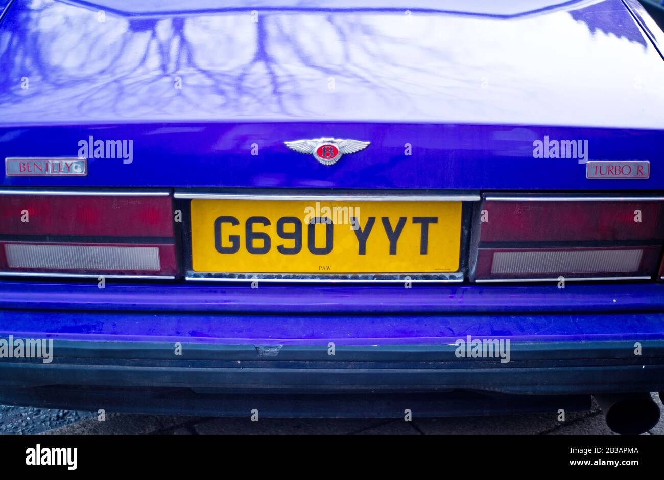 1989 Purple Bentley Turbo R Stockfoto