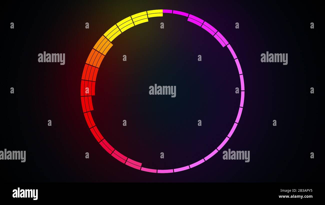 Musik-Equalizer, Audiowellen oder Tonfrequenz in Leitungen, computergeneriert. 3D-Rendering moderner Hintergrund Stockfoto