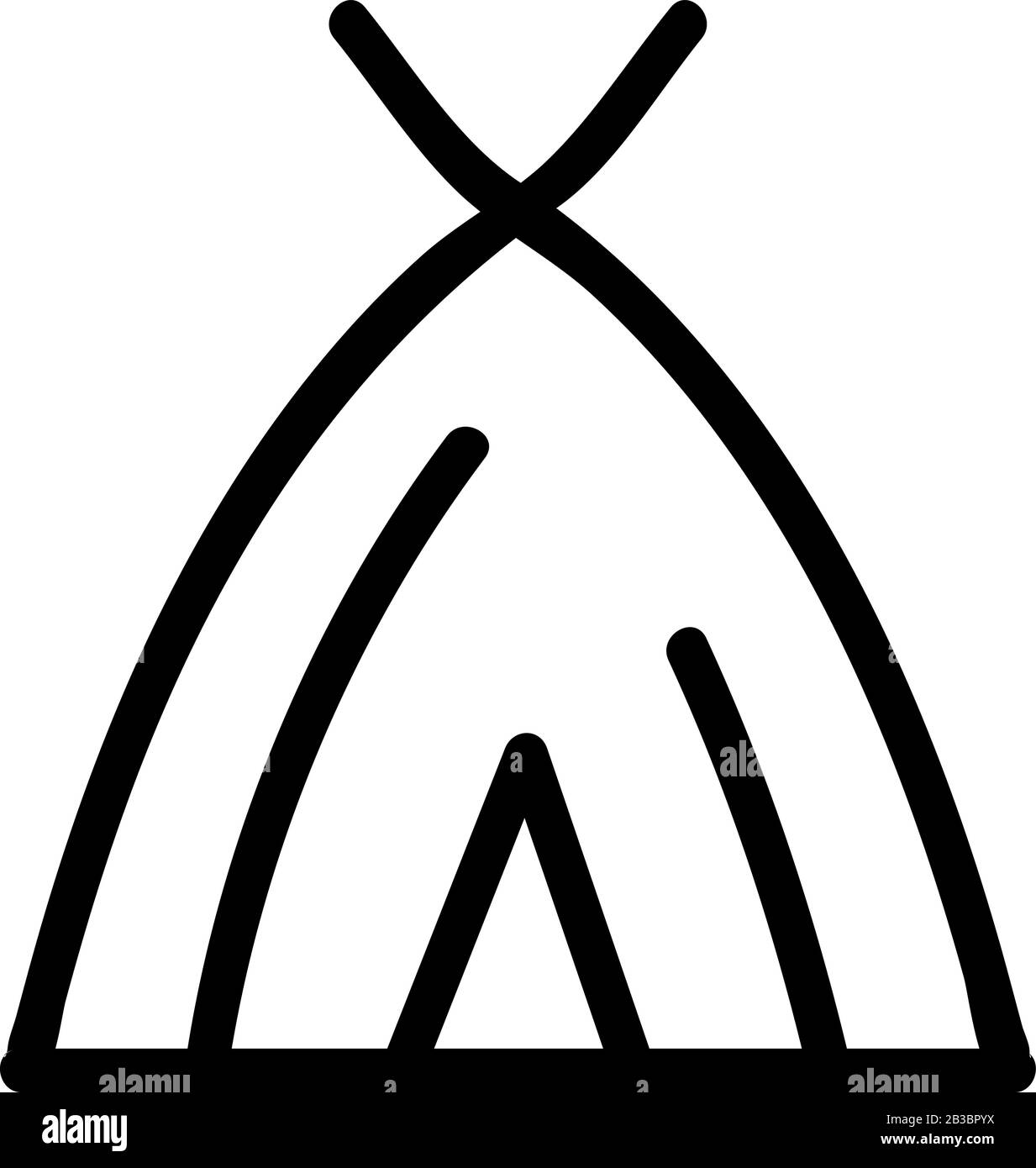 Hüttensymbol-Vektor. Isolierte Darstellung des Kontursymbols Stock Vektor