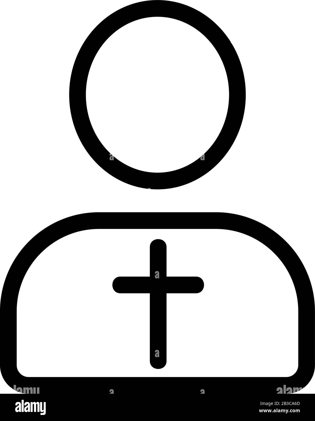 Priestersymbol Vektor. Isolierte Darstellung des Kontursymbols Stock Vektor