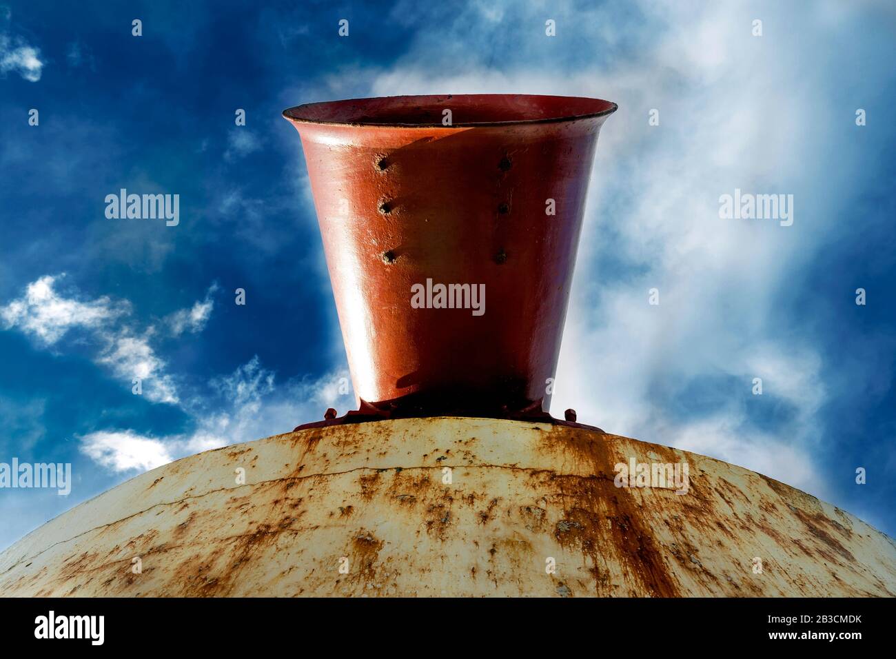 Das Torry Coo, Aberdeen Historical Foghorn, zwischen Nigg Bay und Greyhope Bay, Girdleness Lighthouse, Girdle Ness Peninsula, Schottland Stockfoto