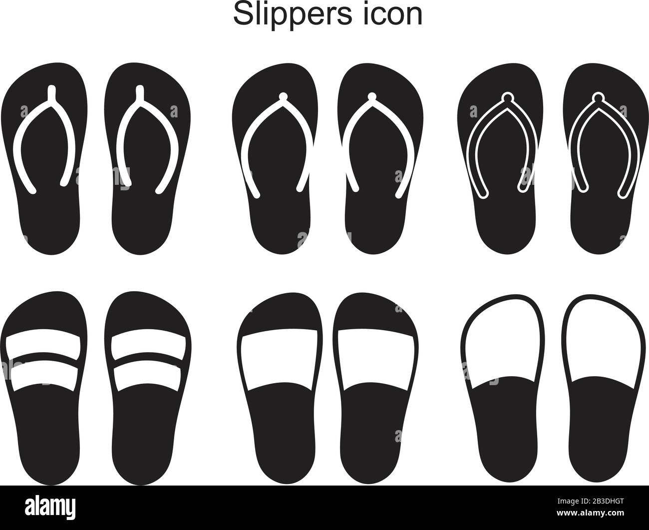 Slippers Icon Template schwarz Farbe editierbar. Pantoffeln Symbol Flat Vector Illustration für Grafik und Web-Design. Stock Vektor